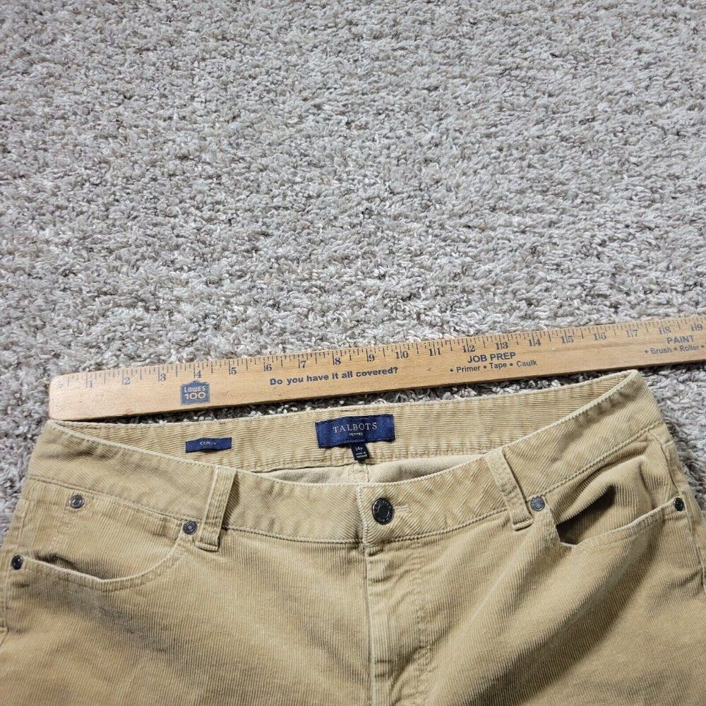 Talbots Corduroy Pants Womens 12P Beige Curvy Bootcut Casual - Picture 2 of 9